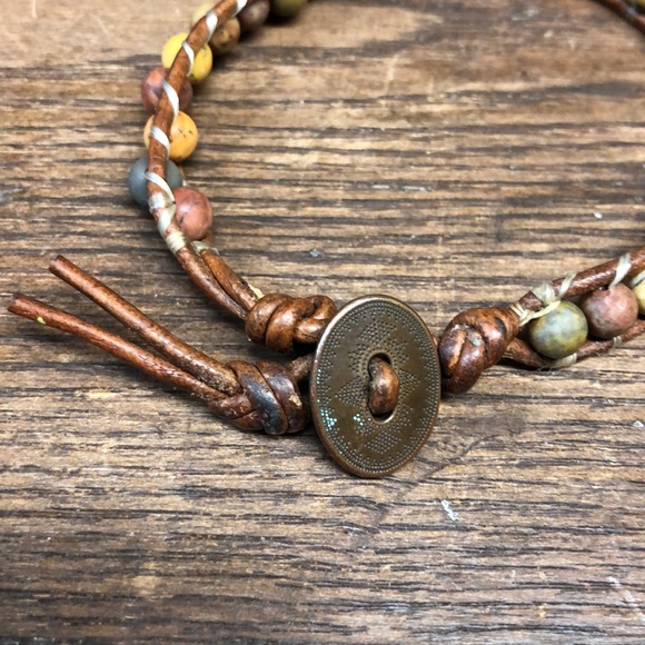 Handmade Bracelet Brown Natural Beads Boho - Picture 2 of 4